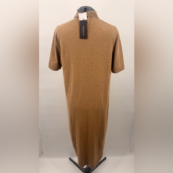 Lafayette 148 New York Brown Short Sleeve Midi Sweater Dress Size L NWT - Picture 6 of 7